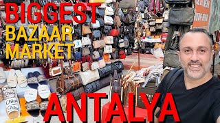 BIGGEST ANTALYA TURKEY MARKET  BAZAAR  FAKE BRANDS amp MORE أكبر شارع تسوق في أنطاليا [upl. by Borchers]