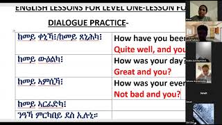 online ENGLISH CLASS level oneLESSONFOUR [upl. by Ax]