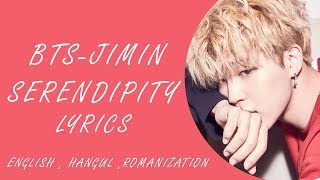 Serendipity lyrics  BTS JIMIN color coded Hangul  romanization  English [upl. by Gambrill595]