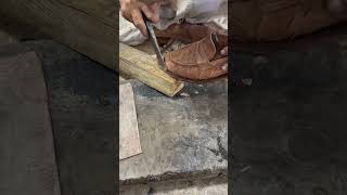 Making handwoven leather loafer asmr diy bespoke handmade leathercraft youtubeshorts usa art [upl. by Stephan932]