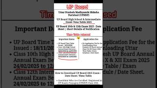 UP BOARD EXAM TIME TABLE RELEASED UPupmspresult exam government upboard upboardexam vacancy [upl. by Giesecke866]