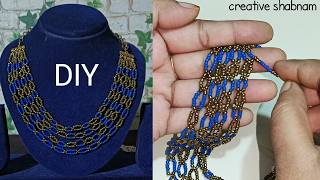 seed beads necklace tutorial seed beads queen necklace tutorial beads jewelry making [upl. by Gnaw84]