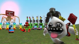 OLD AND NEW UPDATE CURSED THOMAS MEGA HORN GATEN BANBAN VS ALL TREVOR HENDERSON BATTLE In GMOD [upl. by Assereht]