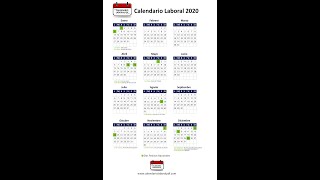 Calendario Laboral 2020  Días Festivos Nacionales para 2020 Todos los Puentes NO VAYAS A TRABAJAR [upl. by Spearman]