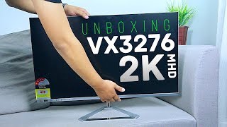 Unboxing monitor VX3276 2K MHD IPS panel with frameless design viewsonic [upl. by Auod787]