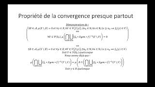 Intégration au sens dune mesure partie 39  Propriété de la convergence presque partout [upl. by Solley]