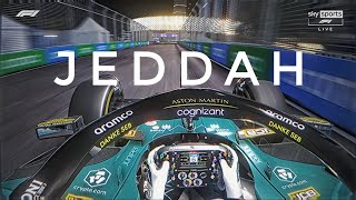 Realistic F1 Onboard of Vettels AMR22 at Jeddah  Assetto Corsa [upl. by Bibi]