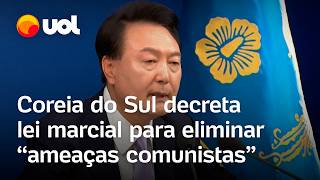 Coreia do Sul decreta lei marcial para eliminar ‘ameaças comunistas e aliados da Coreia do Norte [upl. by Nisotawulo]