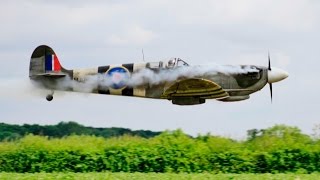 AMAZING 13 SCALE RC SPITFIRE  DLE 170cc ERIC REBOUL AT WILLIS WARBIRDS FIGHTER MEET  2016 [upl. by Asillam]