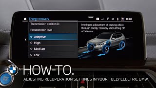 Adjusting Recuperation settings in your fully electric BMW – BMW HowTo [upl. by Rolyat259]