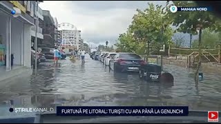 Stirile Kanal D  Furtuna pe litoral turisti cu apa pana la genunchi  Editie de seara [upl. by Yllop]