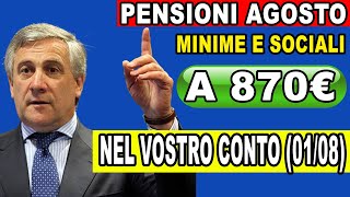 GRANDE NOTIZIA 0108 Aumenti delle Pensioni Minime Confermati per Agosto  Scopri i Dettagli [upl. by Neersan448]