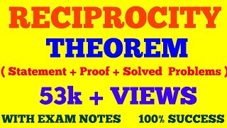 RECIPROCITY THEOREM  STATEMENT AND PROOF OF RECIPROCITY THEOREM  BASIC ELECTRONICS  WITH NOTES [upl. by Hallimaj226]