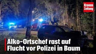 AlkoOrtschef rast auf Flucht vor Polizei in Baum  kronetv NEWS [upl. by Gershon150]