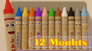 Months of the Year Song  The Singing Crayons [upl. by Elletnwahs]