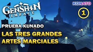 🧩TRES GRANDES ARTES MARCIALES PRUEBA DE KUNADO  GENSHIN IMPACT 24  MISIÓN DE MUNDO [upl. by Farra]