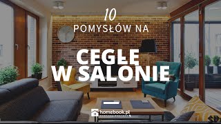 Cegła na ścianie w salonie  10 pomysłów nowoczesny salon projekt salonu [upl. by Sisak]