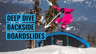 The Key Steps To Backside Boardslides  Deep Diving Snowboarding with Taevis [upl. by Isyad]