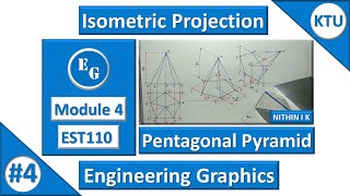 Isometric Projection  Pyramid   4  KTU Engineering Graphics [upl. by Acinorej]