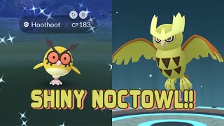 Catching ✨SHINY✨ Hoothoot in Pokémon Go Shiny Noctowl Evolution 🤩 Ash Ketchum’s First Shiny [upl. by Sikata462]