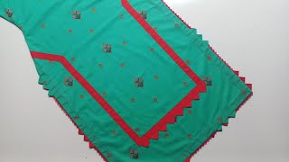 Highly demanded kameez Chakdaman design makingFront side shirt designing with border and triangles [upl. by Ursuline66]