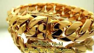 18k Rose Gold Miami Cuban Link Bracelet Daniel Jewelry Inc [upl. by Bunde]