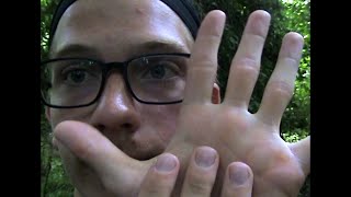 asmr  hand sounds and whispers in the woods🌲 [upl. by Esinev]