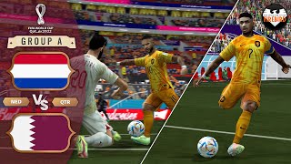 PES 6 Firebird Patch 23  Netherlands v Qatar  FIFA World Cup Qatar 22  Realistic Match Gameplay [upl. by Nnaer935]