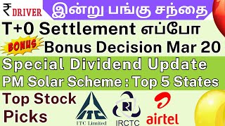 IRCTC  ITC  AIRTEL  Tamil share market news  PM Solar rooftop scheme IRCON  Indian Hotels News [upl. by Broucek]