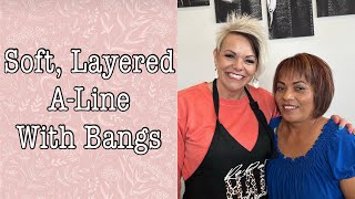 Alines Awesome Bob Haircuts With Layers  Simple Haircut Series [upl. by Wordoow992]