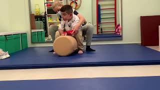 NDT therapy to a quadriplegic dystonic child with CP Roll therapy for sitting position [upl. by Baptiste]