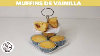 Muffins de vainilla faciles y rapidos con corazon de dulce de leche  fran cocina [upl. by Yahsat]