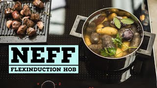 Neff Flex Induction Hob  Cooking with the Griddle [upl. by Kallista]