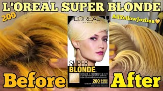 LOREAL SUPER BLONDE 200 Bleach Blonde on dark roots  AllYellowJoshua💛 [upl. by Daile348]