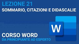 Sommario citazioni bibliografie e didascalie  WORD TUTORIAL ITALIANO 21 Corso 2023 [upl. by Rednirah75]