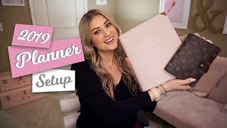 2019 PLANNER SETUP  BINDER PLANNER  LOUIS VUITTON AGENDA MM [upl. by Hamilah]