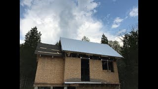 Insulating and Roofing a Timber Frame Cabin Roof Using Wrap and Strap and Galvalume [upl. by Ginnifer536]