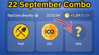 22 September Tap Coin Daily Bounty  tap Coin Bot Daily Combo  Tap Coins Airdrop [upl. by Ahsenom]