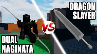 Combat Warriors Dual Naginata vs Dragon Slayer Roblox [upl. by Derdlim]