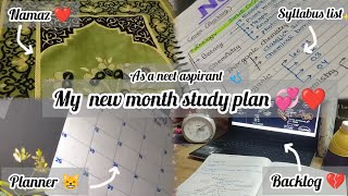 How I plan My studies ❓🤔New Month new strategy 🙌🏻🩺  Balance Deen and Duniya 🌷✨neetaspirant [upl. by Malamut]