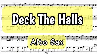 Deck The Halls Alto Sax Sheet Music Backing Track Play Along Partitura [upl. by Wakeen]