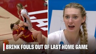 Cameron Brink FOULS OUT of her last home game with Stanford  NCAA Tournament [upl. by Cired]