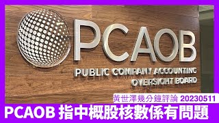 PCAOB指有中概股核數工作有問題 其實呢件事喺好多香港人嚟講係公開秘密 當中利益關係太錯綜複雜 中概股最好唔好掂 黃世澤幾分鐘評論 20230511 [upl. by Nanek]