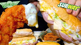 wingstop amp subway asmr mukbang [upl. by Gneh]