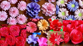 10 Simple and Beautiful Paper Flowers  Paper Craft  DIY Flowers  Home Decor [upl. by Norraj]