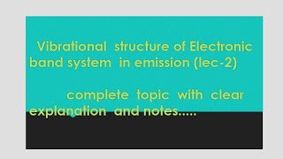 vibrational structure of electronic band system in emission [upl. by Nohsyt897]