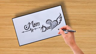 how to make mom dad Tattoo design for on paper [upl. by Tehcac44]