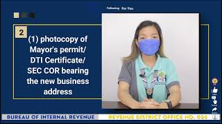 HiTAXMates42  Change in BIR Registered Business Address Requirements [upl. by Tiemroth]