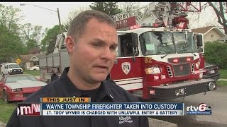 Wayne Township firefighter arrested charged with unlawful entry [upl. by Enyrhtak]