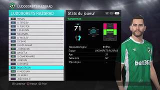 PES 2018 PFC LUDOGORETS created players stats [upl. by Nameerf344]